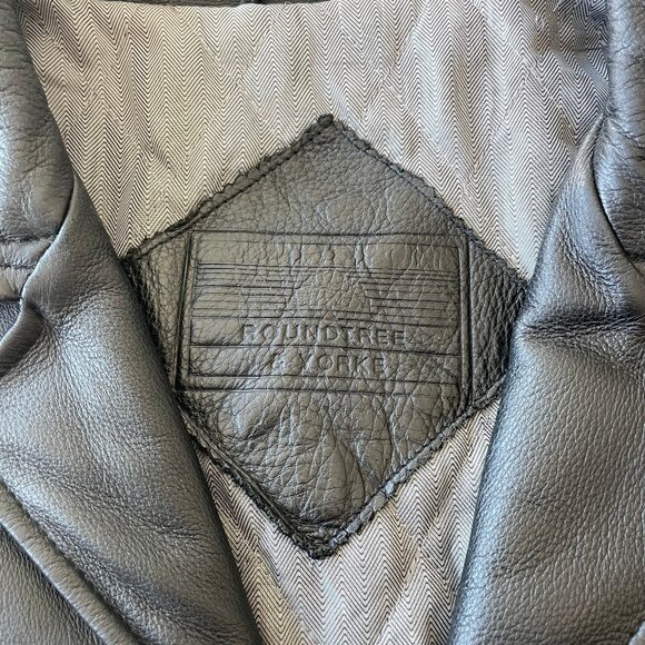 Roundtree & Yorke Men's Black Leather Jacket - XXL Like New! - Picture 2 of 3